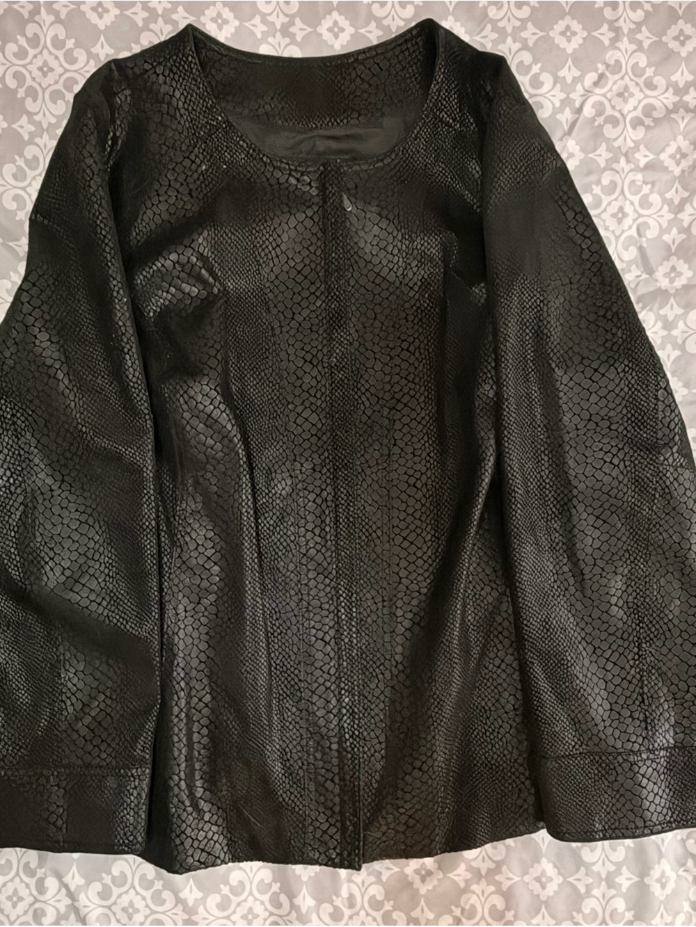 Black Faux-Snakeskin Women's Jacket